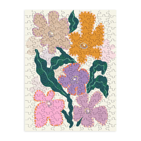 DESIGN dannick Large Pink Retro Flowers Puzzle
