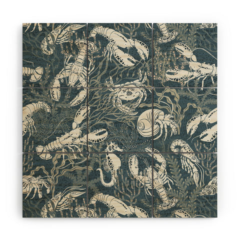 DESIGN dannick Lobster and friends Wood Wall Mural
