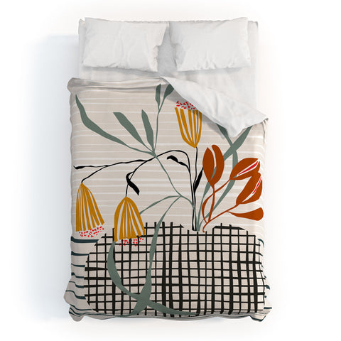 DESIGN dannick midcentury plant pot Duvet Cover