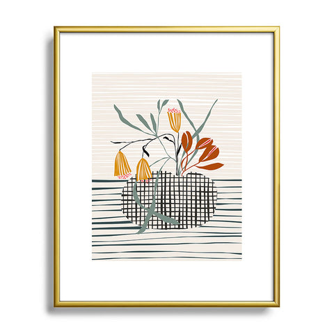 DESIGN dannick midcentury plant pot Metal Framed Art Print