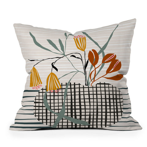 DESIGN dannick midcentury plant pot Outdoor Throw Pillow