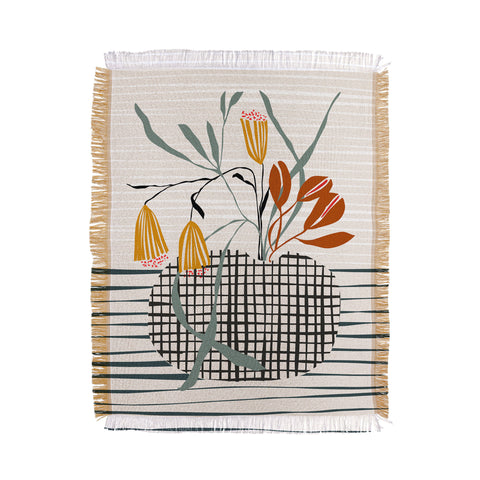 DESIGN dannick midcentury plant pot Throw Blanket