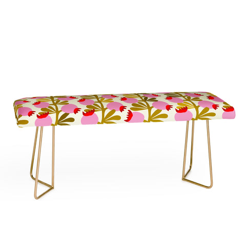 DESIGN dannick Minimal nordic flower pink Bench