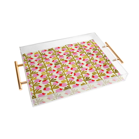 DESIGN dannick Minimal nordic flower pink Acrylic Tray