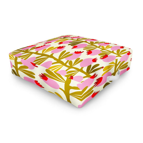 DESIGN dannick Minimal nordic flower pink Outdoor Floor Cushion