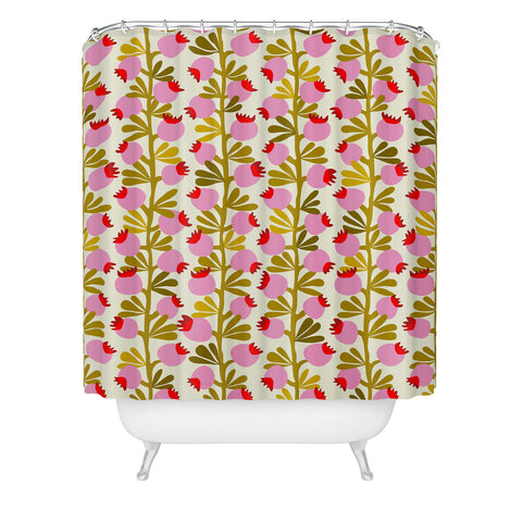 DESIGN dannick Minimal nordic flower pink Shower Curtain