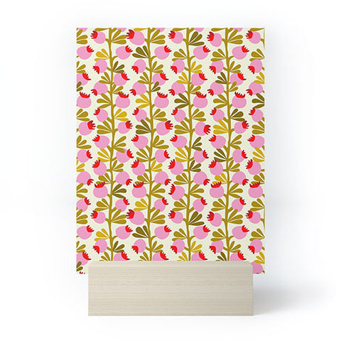 DESIGN dannick Minimal nordic flower pink Mini Art Print