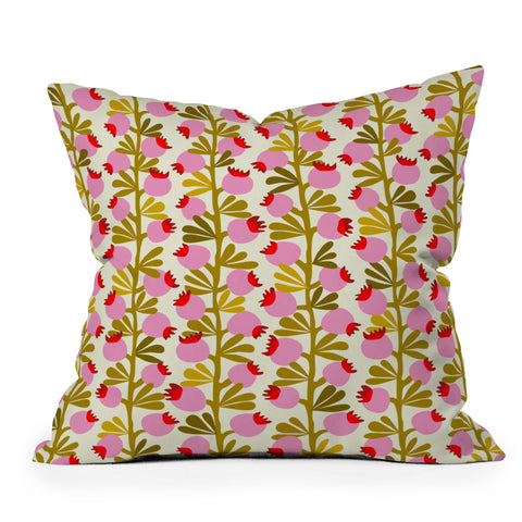 DESIGN dannick Minimal nordic flower pink Throw Pillow