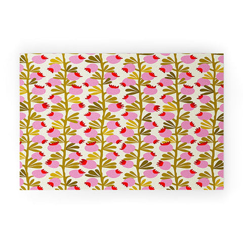 DESIGN dannick Minimal nordic flower pink Welcome Mat