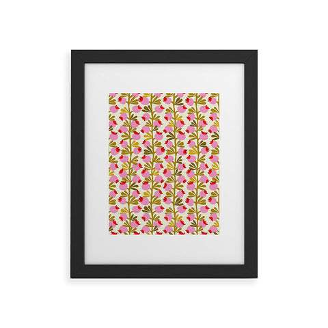 DESIGN dannick Minimal nordic flower pink Framed Art Print