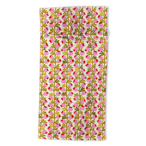 DESIGN dannick Minimal nordic flower pink Beach Towel