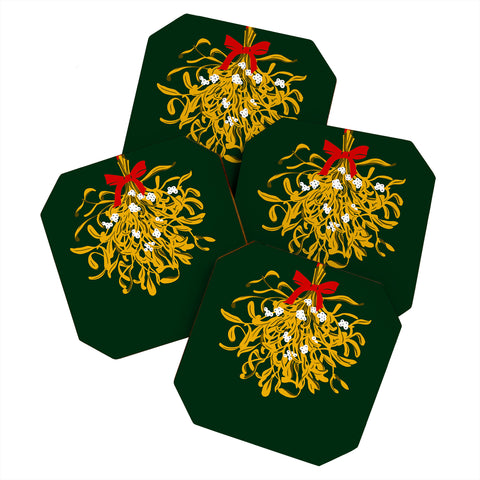 DESIGN dannick Mistletoe for Christmas Coaster Set