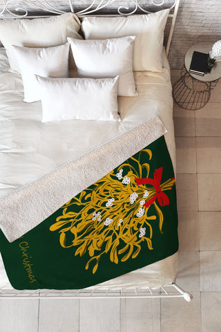 DESIGN dannick Mistletoe for Christmas Fleece Throw Blanket