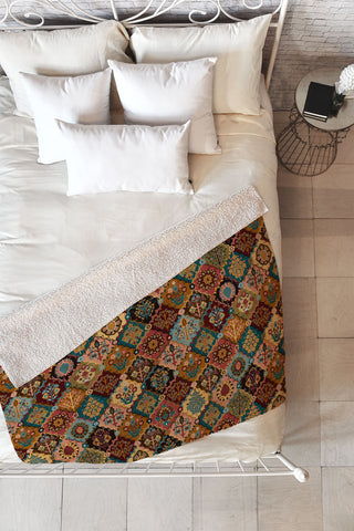DESIGN d´annick Oriental granny squares Fleece Throw Blanket