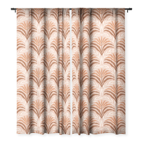 DESIGN d´annick Palm leaves arch pattern rust Sheer Non Repeat