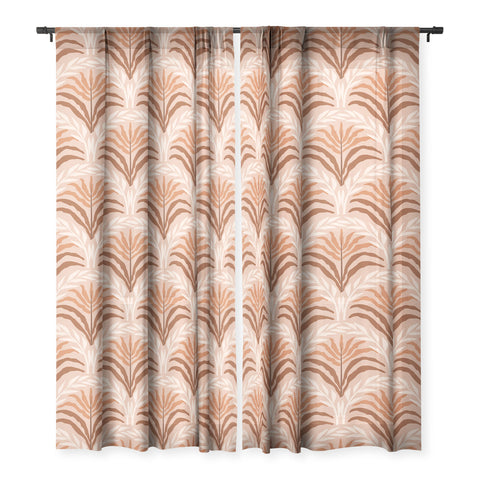 DESIGN dannick Palm leaves arch pattern rust Sheer Non Repeat
