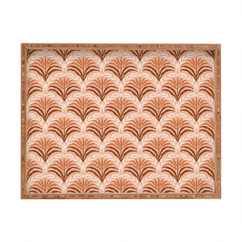 DESIGN d´annick Palm leaves arch pattern rust Rectangular Tray