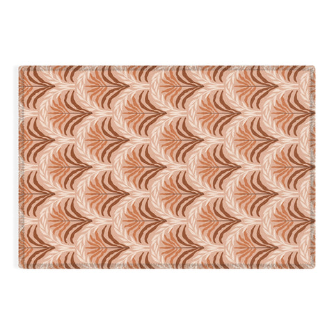 DESIGN d´annick Palm leaves arch pattern rust Outdoor Rug