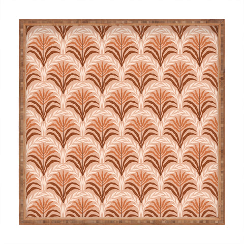 DESIGN d´annick Palm leaves arch pattern rust Square Tray
