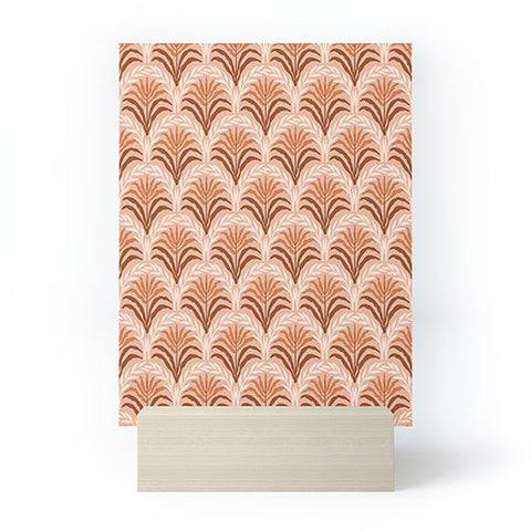 DESIGN d´annick Palm leaves arch pattern rust Mini Art Print