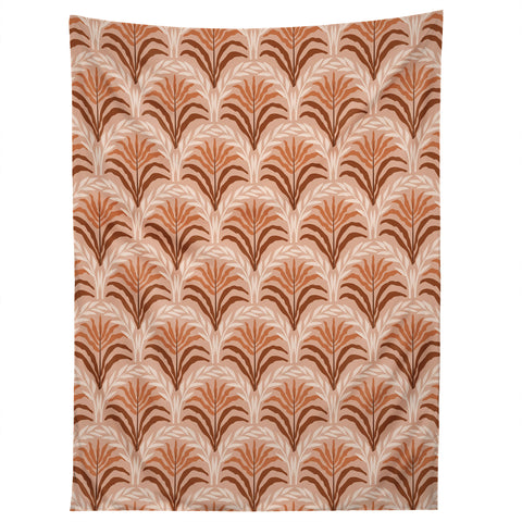 DESIGN d´annick Palm leaves arch pattern rust Tapestry