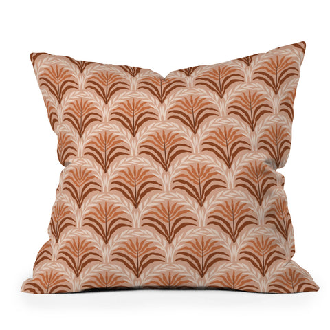 DESIGN dannick Palm leaves arch pattern rust Outdoor Throw Pillow
