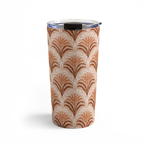 DESIGN d´annick Palm leaves arch pattern rust Travel Mug