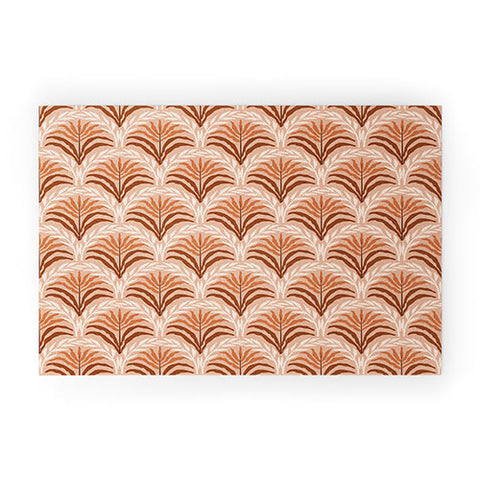 DESIGN d´annick Palm leaves arch pattern rust Welcome Mat