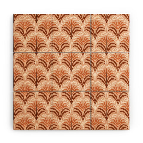 DESIGN d´annick Palm leaves arch pattern rust Wood Wall Mural