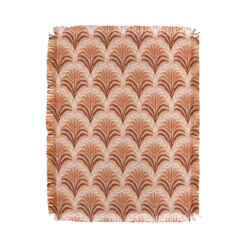 DESIGN dannick Palm leaves arch pattern rust Throw Blanket