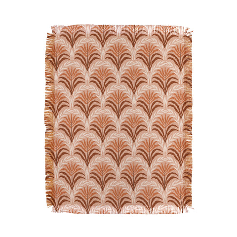 DESIGN d´annick Palm leaves arch pattern rust Throw Blanket