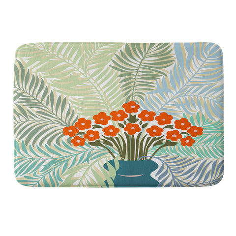 DESIGN dannick Palm tree leaf Bouquet Memory Foam Bath Mat