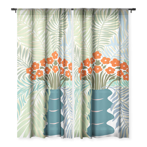 DESIGN dannick Palm tree leaf Bouquet Sheer Non Repeat