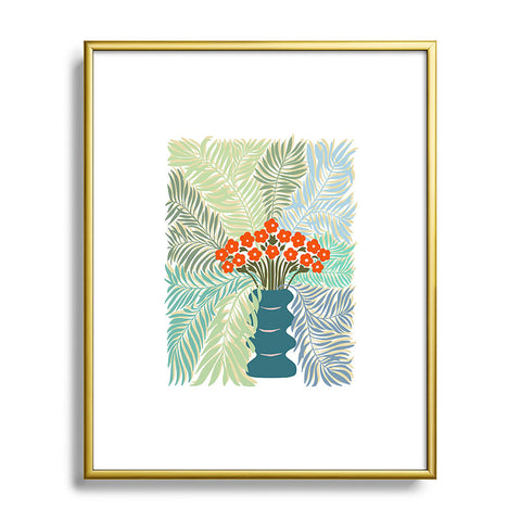 DESIGN dannick Palm tree leaf Bouquet Metal Framed Art Print