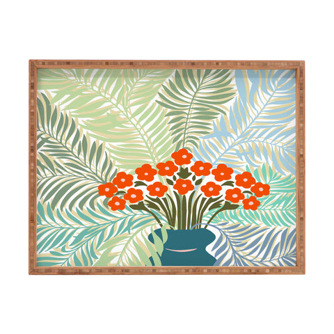 DESIGN dannick Palm tree leaf Bouquet Rectangular Tray