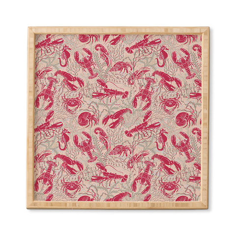 DESIGN dannick Red Lobster Viva Magenta Framed Wall Art