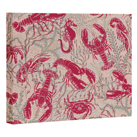 DESIGN dannick Red Lobster Viva Magenta Art Canvas