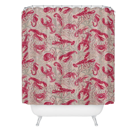 DESIGN dannick Red Lobster Viva Magenta Shower Curtain