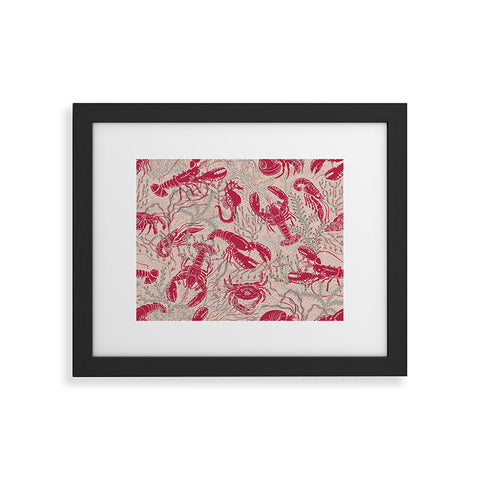 DESIGN dannick Red Lobster Viva Magenta Framed Art Print