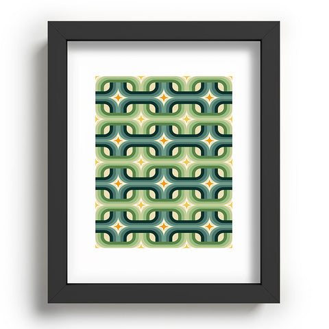 DESIGN dannick Retro chain pattern teal Recessed Framing Rectangle