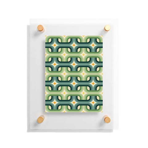 DESIGN d´annick Retro chain pattern teal Floating Acrylic Print