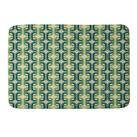 DESIGN dannick Retro chain pattern teal Memory Foam Bath Mat