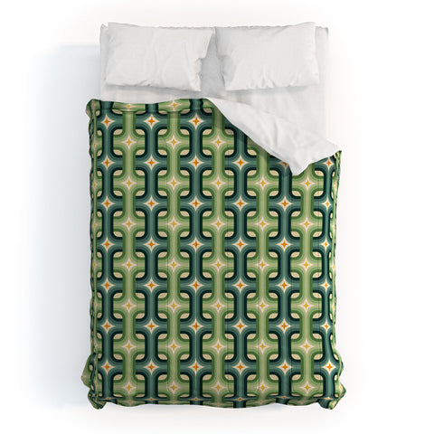 DESIGN dannick Retro chain pattern teal Comforter