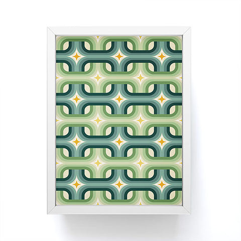 DESIGN dannick Retro chain pattern teal Framed Mini Art Print