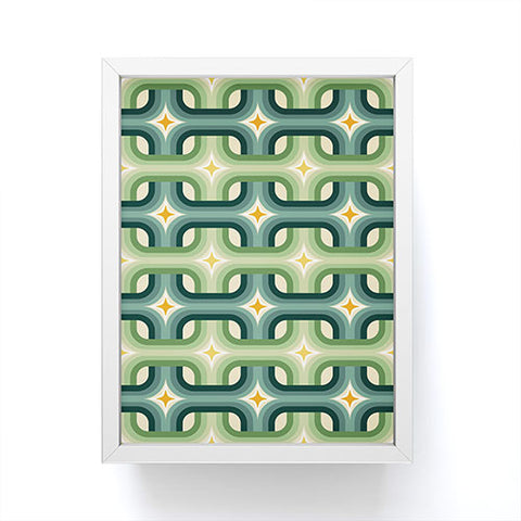 DESIGN d´annick Retro chain pattern teal Framed Mini Art Print