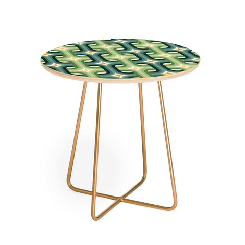 DESIGN d´annick Retro chain pattern teal Round Side Table