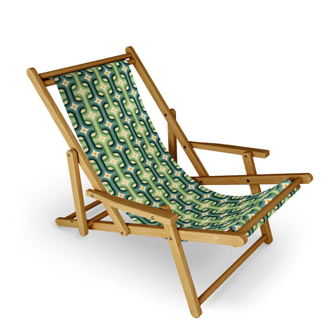 DESIGN d´annick Retro chain pattern teal Sling Chair