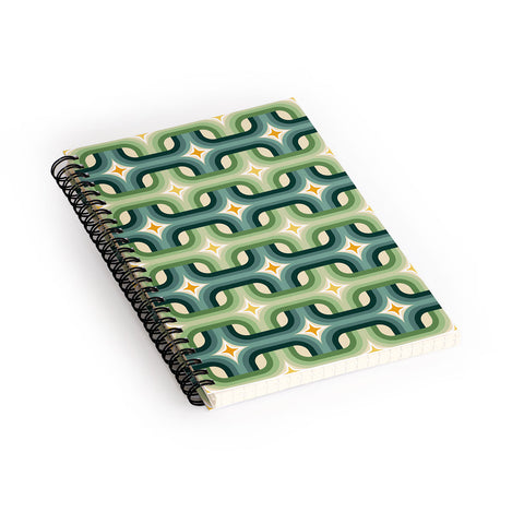 DESIGN dannick Retro chain pattern teal Spiral Notebook