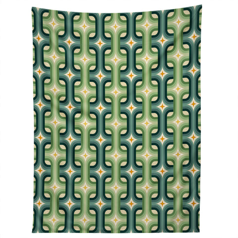 DESIGN d´annick Retro chain pattern teal Tapestry