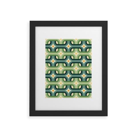 DESIGN d´annick Retro chain pattern teal Framed Art Print
